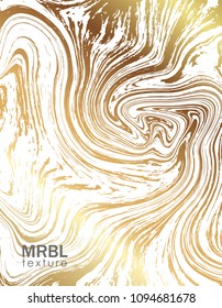 Liquid marble texture design, golden marbling surface, vibrant abstract paint design. Can be used for poster, card, brochure, wedding invitation, cover book, catalog.