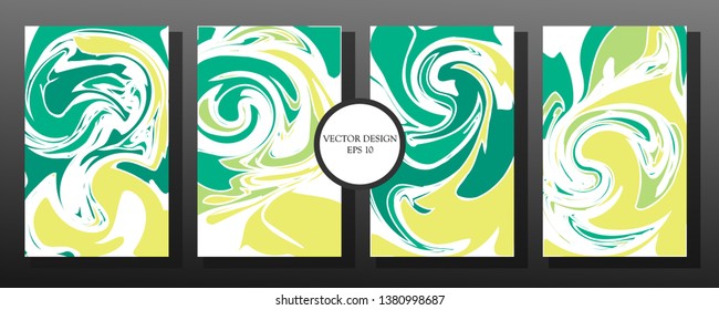 Liquid Marble Texture Design. Light Color. Colorful Abstract Composition. Mixture of acrylic paints. Fluid art. Modern Artwork - Vector