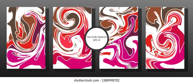 Liquid Marble Texture Design. Light Color. Colorful Abstract Composition. Mixture of acrylic paints. Fluid art. Modern Artwork - Vector
