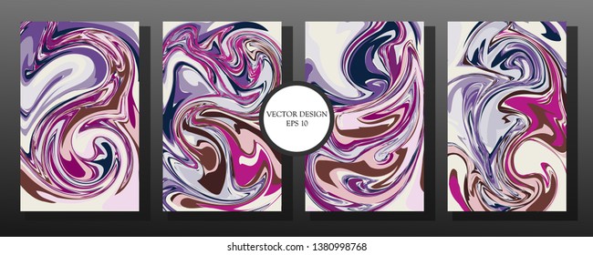 Liquid Marble Texture Design. Light Color. Colorful Abstract Composition. Mixture of acrylic paints. Fluid art. Modern Artwork - Vector