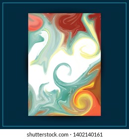 Liquid marble texture. Mixture of acrylic paints. Abstract background design. Fluid art. Applicable for background design