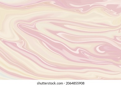 liquid marble texture pink and beige vector background