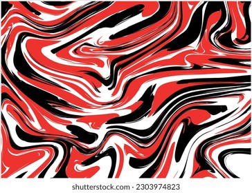 Ondas de textura de mármol líquido.Diseño gráfico de tapicería de marmol, rojo, negro y blanco.Fondo de fondo, papel tapiz, imprenta, tela de patrón sin marea de marea de marfil.Wavy Swirl Seamless Pattern Groovy.