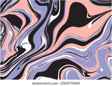 Liquid marble texture waves.marbling pattern, pink, purple, and black wallpaper graphic design.Wavy Swirl Seamless Pattern Groovy Background, Wallpaper, Print, fabric.