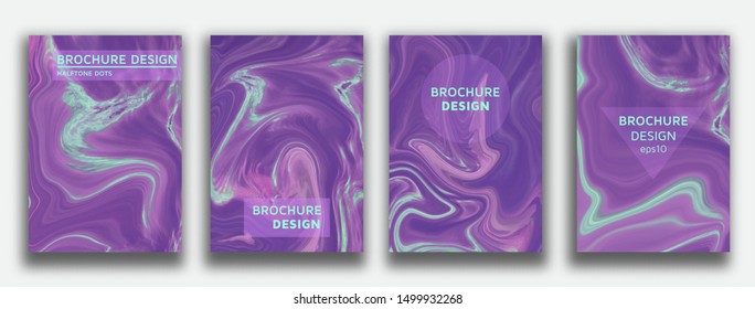 Liquid marble textured backgrounds. Abstract painting for wed design or print. Good for cards, covers and business presentations. Vector illustration.