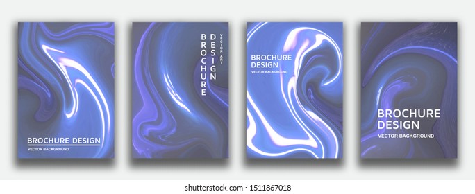 Liquid marble textured backgrounds. Abstract painting for wed design or print. Good for cards, covers and business presentations. Vector illustration.