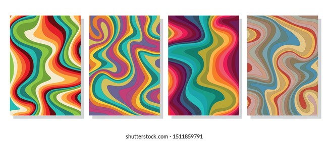Fondos de mármol líquido texturados. Fondo psicodélico ondulado. Pintura abstracta para diseño o impresión caseros. Ideal para tarjetas, portadas y presentaciones de negocios. Ilustración vectorial.