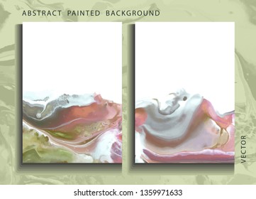  Liquid marble. Trend vector. Set of abstract painted background, flyer, business card, brochure, poster, for printing.