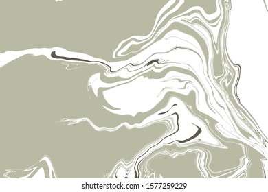 Liquid marbles or swirl marbles in green tone colors on white backgrounds