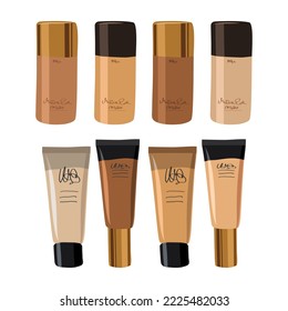 Liquid masking cream of flat material. Isolated illustration on on white background. Makeup