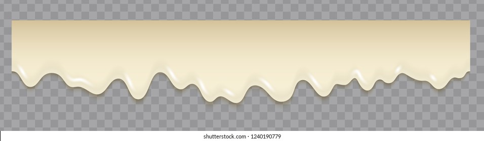 Liquid mayonnaise white seamless texture. Mayonnaise realistic repeat texture isolated on transparent background. Cream pouring background.