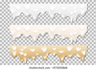 Liquid mayonnaise white texture. Vector