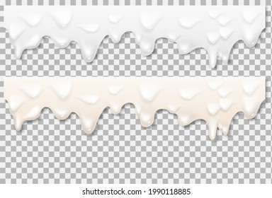 Liquid mayonnaise white texture. Vector