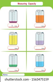 liquid measurement, measuring capacity of the cups, measuring jugs, worksheet for children, practice sheets, mathematics activities.