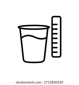 Herramientas de medición de líquidos en simple ilustración en blanco y negro Estilo Digital Ilustración