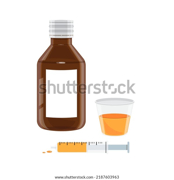 Liquid Medicine Bottle Cup Stock Vector (Royalty Free) 2187603963