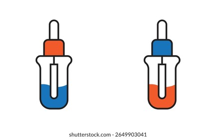 Liquid medicine dropper container logo icon. Good icon logo for health, pharmacy, education, industry, entertainment and web.