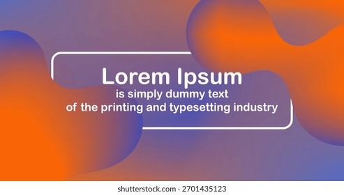 Liquid Mesh Abstract Background with Mock up Text and Orange Purple Vibrant Gradient