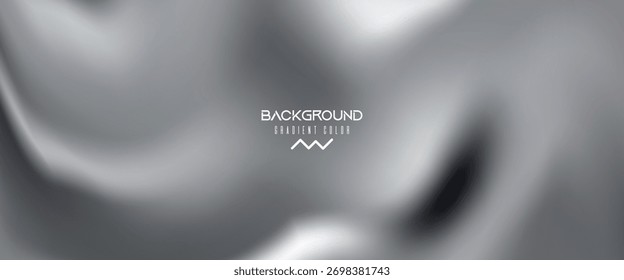Liquid metal surface with elegant waves and silky reflections. Dynamic black and white pattern resembling