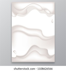 Liquid milk , flow creame splashes, page design ,concept for posters and banners