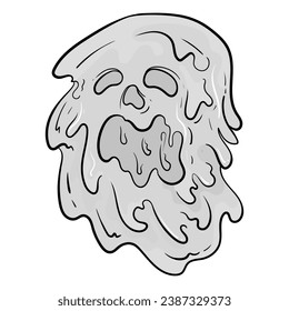 Liquid monster line drawing concept black and white hand drawn illustration