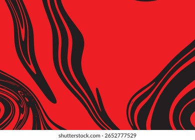 Liquid motion background in bold red and black tones, can be used for web banners or magazine pages