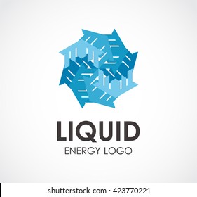 Liquid motion of circle energy abstract vector and logo design or template eco water business icon of company identity symbol concept