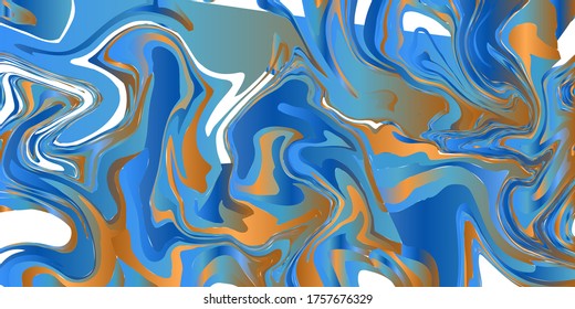 Liquid multi-colored marble canvas abstract painting background vector texture.