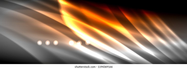 Liquid neon flowing waves, glowing light lines background. Trendy abstract layout template for business or technology presentation, internet poster or web brochure cover, wallpaper. Vector