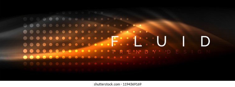 Liquid neon flowing waves, glowing light lines background. Trendy abstract layout template for business or technology presentation, internet poster or web brochure cover, wallpaper. Vector