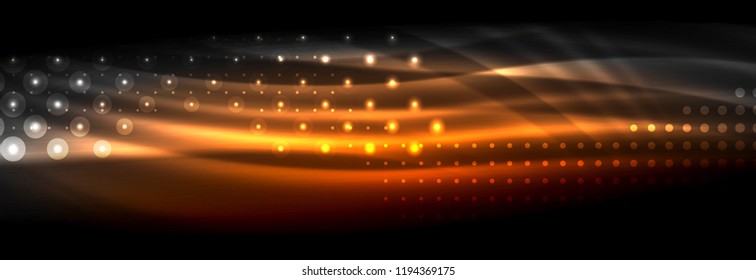 Flüssige neonfließende Wellen, leuchtende helle Linien Hintergrund. Trendy abstrakte Layout-Vorlage für Geschäfts- oder Technologiepräsentationen, Internet-Poster oder Web-Broschüren-Cover, Bildschirmhintergrund. Vektorgrafik