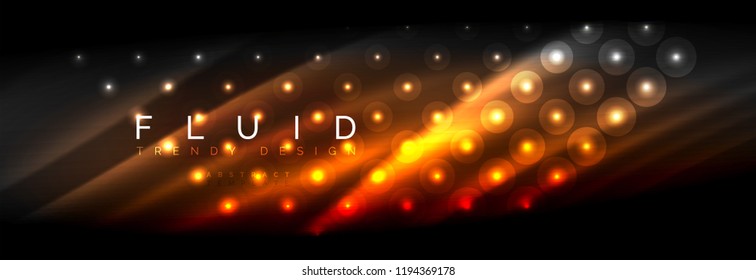 Flüssige neonfließende Wellen, leuchtende helle Linien Hintergrund. Trendy abstrakte Layout-Vorlage für Geschäfts- oder Technologiepräsentationen, Internet-Poster oder Web-Broschüren-Cover, Bildschirmhintergrund. Vektorgrafik
