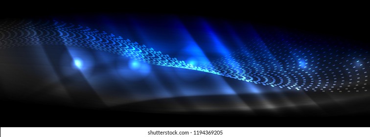 Liquid neon flowing waves, glowing light lines background. Trendy abstract layout template for business or technology presentation, internet poster or web brochure cover, wallpaper. Vector
