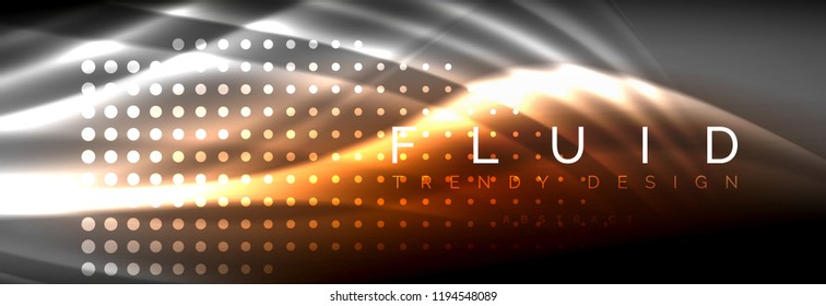 Liquid neon flowing waves, glowing light lines background. Trendy abstract layout template for business or technology presentation, internet poster or web brochure cover, wallpaper. Vector