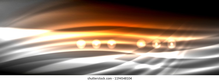 Liquid neon flowing waves, glowing light lines background. Trendy abstract layout template for business or technology presentation, internet poster or web brochure cover, wallpaper. Vector