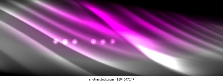Liquid neon flowing waves, glowing light lines background. Trendy abstract layout template for business or technology presentation, internet poster or web brochure cover, wallpaper. Vector