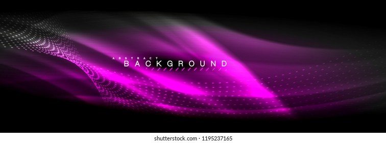 Liquid neon flowing waves, glowing light lines background. Trendy abstract layout template for business or technology presentation, internet poster or web brochure cover, wallpaper. Vector