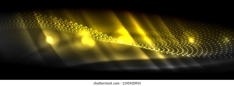 Liquid neon flowing waves, glowing light lines background. Trendy abstract layout template for business or technology presentation, internet poster or web brochure cover, wallpaper. Vector