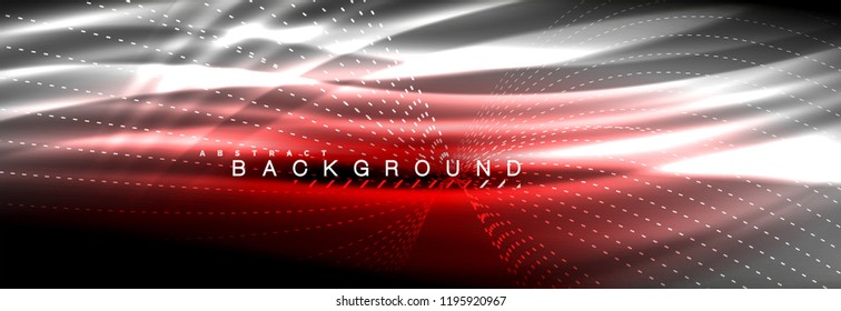 Liquid neon flowing waves, glowing light lines background. Trendy abstract layout template for business or technology presentation, internet poster or web brochure cover, wallpaper. Vector