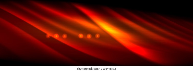 Liquid neon flowing waves, glowing light lines background. Trendy abstract layout template for business or technology presentation, internet poster or web brochure cover, wallpaper. Vector