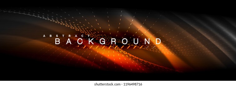 Liquid neon flowing waves, glowing light lines background. Trendy abstract layout template for business or technology presentation, internet poster or web brochure cover, wallpaper. Vector