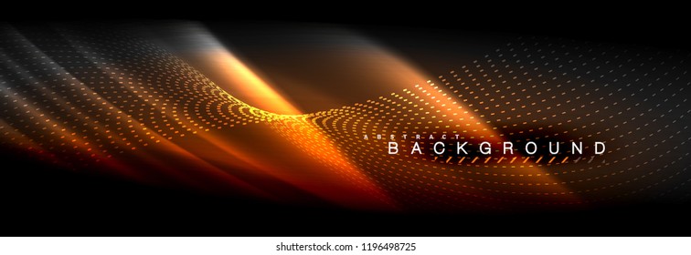 Liquid neon flowing waves, glowing light lines background. Trendy abstract layout template for business or technology presentation, internet poster or web brochure cover, wallpaper. Vector
