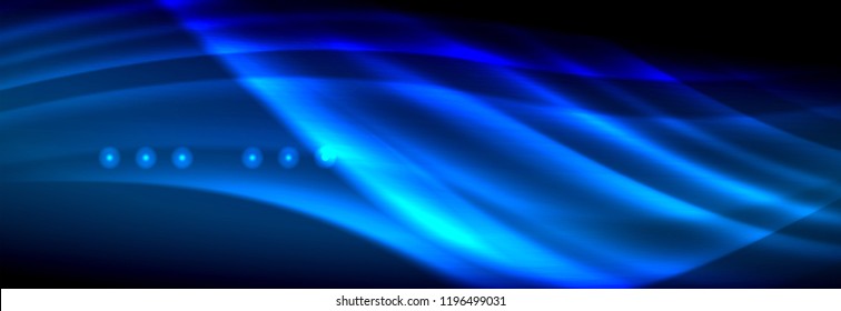Olas de neón líquido que fluyen, líneas luminosas brillantes de fondo. Plantilla de diseño abstracto a la moda para presentación de negocios o tecnología, portada de póster de internet o de folletos web, fondo de pantalla. Vector