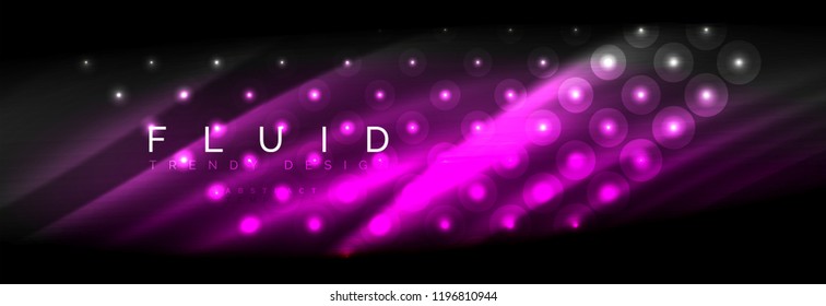 Liquid neon flowing waves, glowing light lines background. Trendy abstract layout template for business or technology presentation, internet poster or web brochure cover, wallpaper. Vector