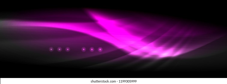 Ondas fluidas de néon líquido, fundo de linhas de luz brilhante. Modelo de layout abstrato moderno para apresentação de negócios ou tecnologia, cartaz de internet ou capa de brochura da web, papel de parede. Vetor
