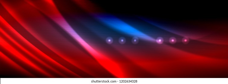 Liquid neon flowing waves, glowing light lines background. Trendy abstract layout template for business or technology presentation, internet poster or web brochure cover, wallpaper. Vector
