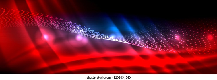 Liquid neon flowing waves, glowing light lines background. Trendy abstract layout template for business or technology presentation, internet poster or web brochure cover, wallpaper. Vector