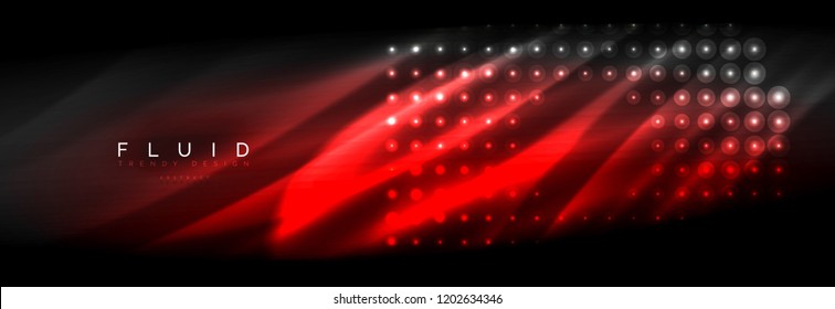 Liquid neon flowing waves, glowing light lines background. Trendy abstract layout template for business or technology presentation, internet poster or web brochure cover, wallpaper. Vector
