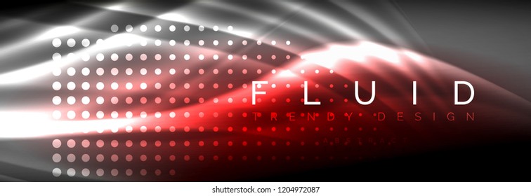 Flüssige neonfließende Wellen, leuchtende helle Linien Hintergrund. Trendy abstrakte Layout-Vorlage für Geschäfts- oder Technologiepräsentationen, Internet-Poster oder Web-Broschüren-Cover, Bildschirmhintergrund. Vektorgrafik