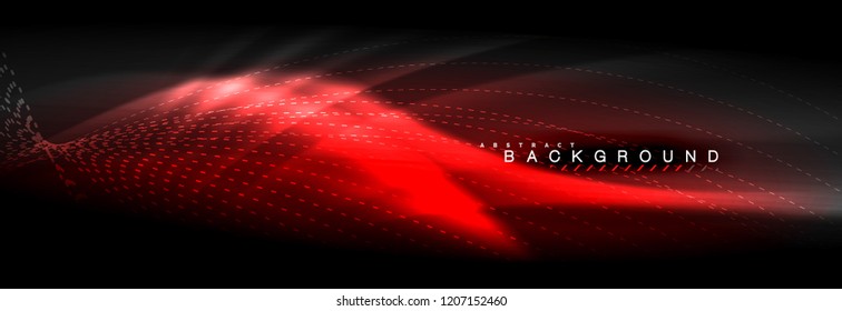 Liquid neon flowing waves, glowing light lines background. Trendy abstract layout template for business or technology presentation, internet poster or web brochure cover, wallpaper. Vector